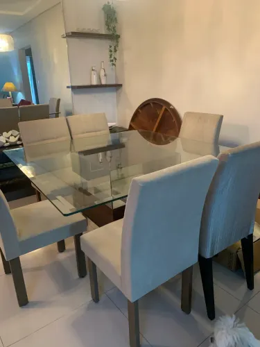 Mesa de vidro 8 lugares