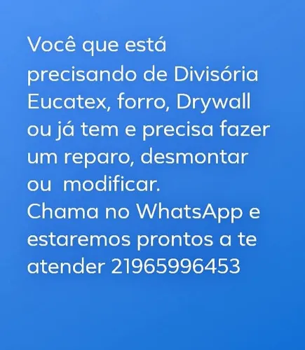 Divisória eucatex drywall forros 