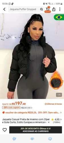Jaqueta puffer da shein