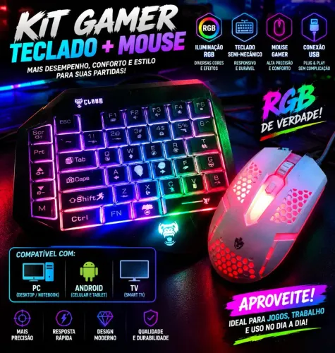 KIT TECLADO MOUSE GAMER