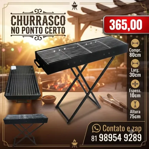 Churrasqueira de ferro portátil
