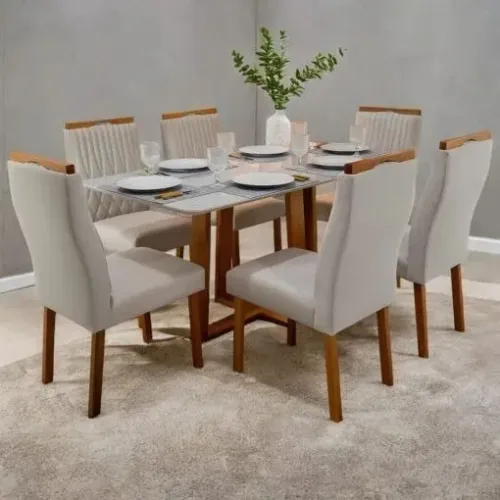 MESA DE JANTAR PEDRO 1.60 C\ 6 CADEIRAS Entrega DF e Entorno