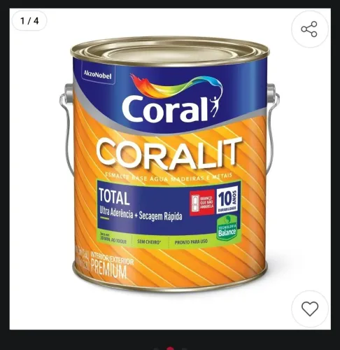 Tinta esmalte a base de agua coral 3,6l