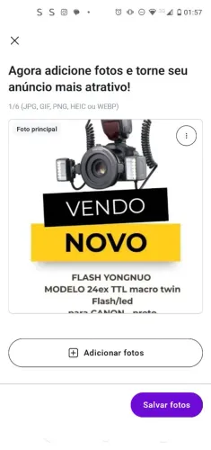 Flash YongUno Novo sem uso