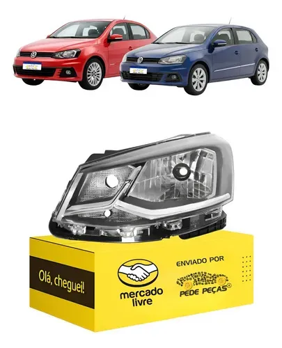 Farol Volkswagen Gol Voyage G7 2017 2018 Friso Cromado Le Esquerdo/motorista