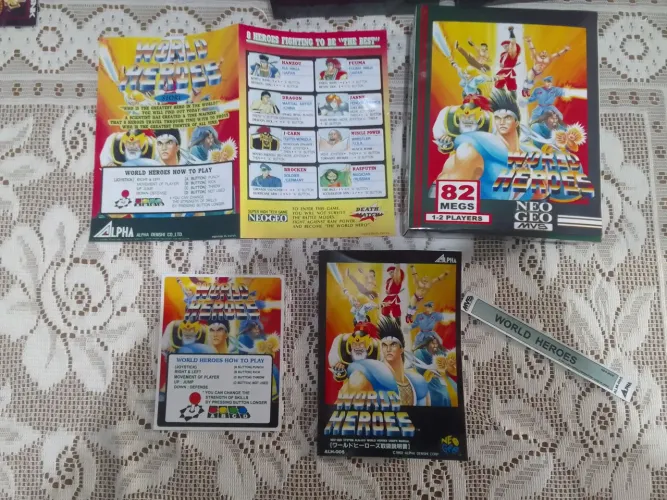 Caixa neo geo mvs com manual e panfletos