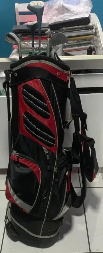 Bolsa De Golfe Com Suporte E Divisões De Tacos + Mais 5 Tacos + 45 Bolas de Golf