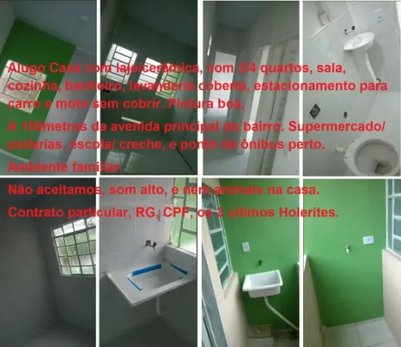 Alugo casa Taiaman 2/4, sala, cozinha, banheiro, garagem