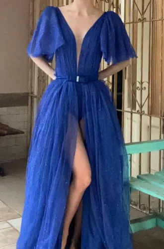 Vestido madrinha ou 15 anos, azul escuro