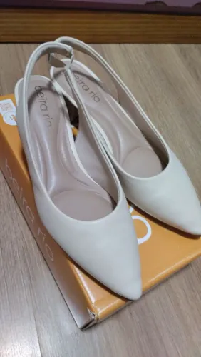 sapato beira rio slingback bege 37
