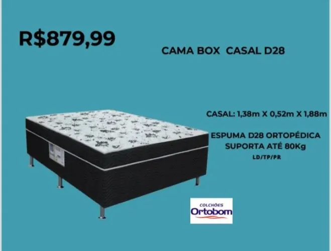 Box casal Ortobom direto da fábrica (consultar taxa)