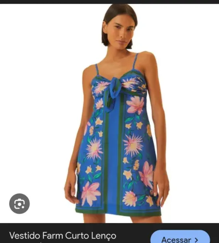 Vestido Farm Curto lenço