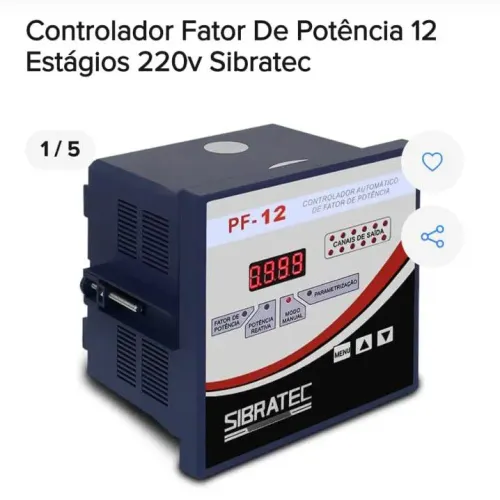 Controlador fator de potência 12 estágios 220v sibratec