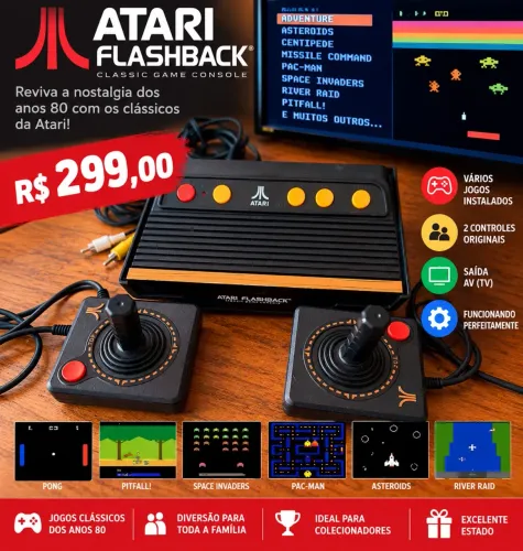ATARI FLASHBACK COM 2 CONTROLES