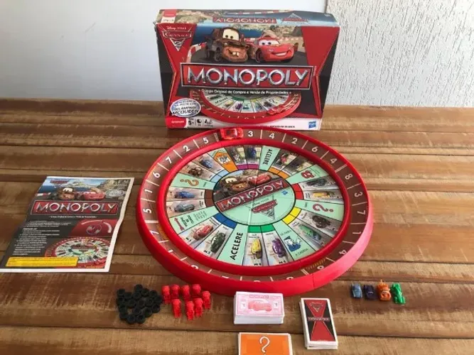 Monopoly Carros 2 Hasbro Disney Completo Seminovo