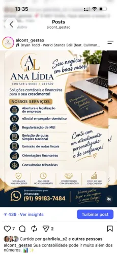 Serviços contábeis - Ana Lídia