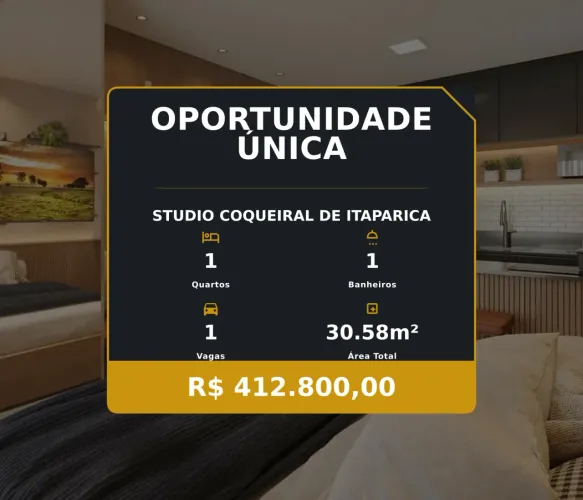 Pronto para morar: Studio moderno em Coqueiral de Itaparica, venha conhecer!