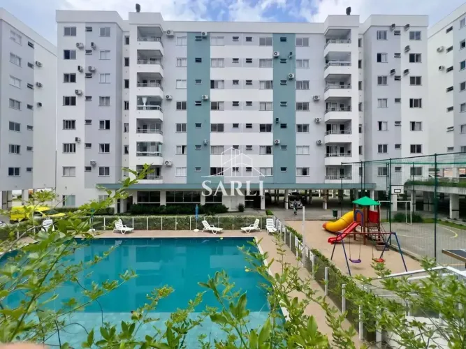 Apto 2 dorm, 1 vaga, sacada c/ churrasqueira em Areias - São José - SC