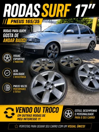Rodas surf 17 pneus baixos 
