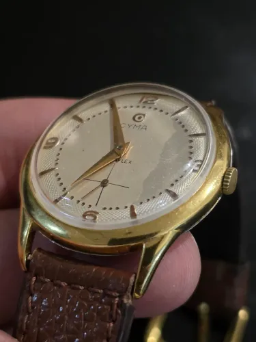relógio cyma cymaflex 2 1954 vintage caixa kb assinada 35mm em rolled gold calibre r458