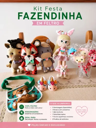 Acervo completo para artesanato em feltro