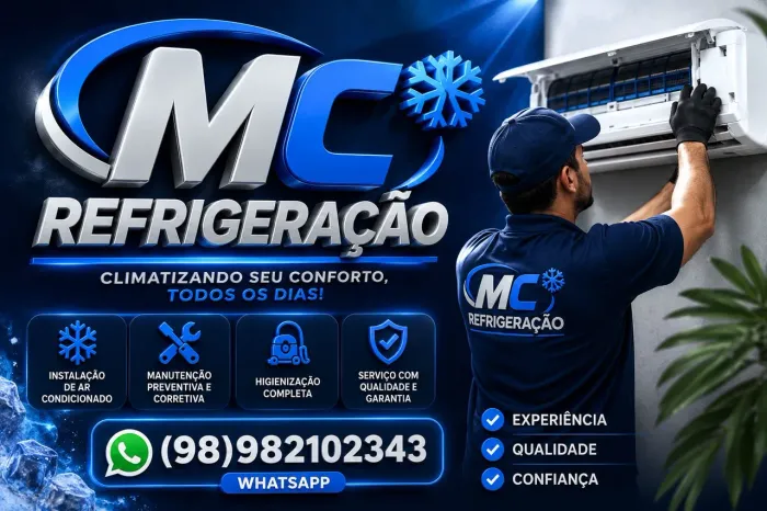 Refrigeração,limpeza, instalação, manutenção, recarga de gás 
