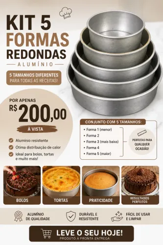 Vendo kit de 5 formas redonda da Roldan