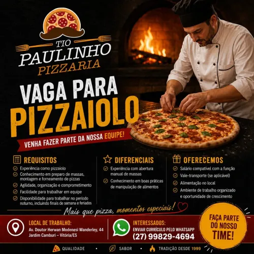Vaga para Pizzaiolo