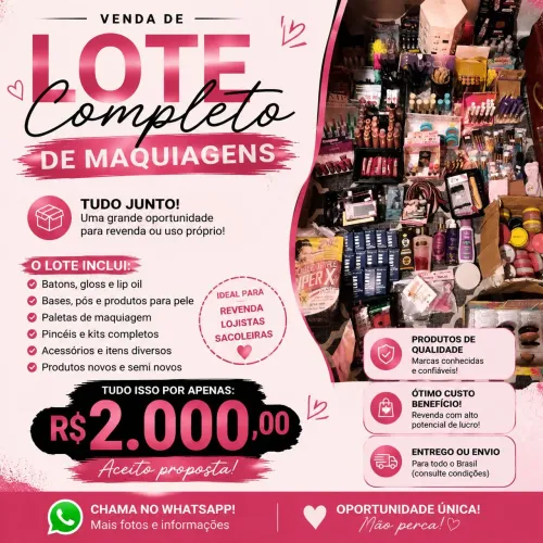Lote de cosméticos e maquiagem