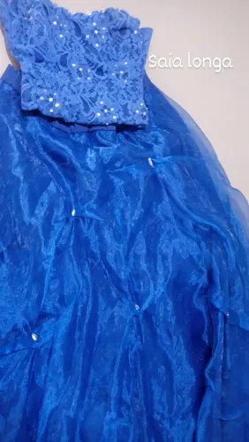 Vestido de Debutante 2 em 1 Azul