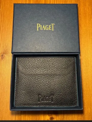 porta cartão piaget couro novo azul turquesa + caixa 100% original