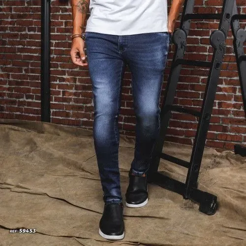 Calça masculina jeans básica slim