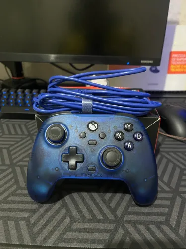 Controle Gamesir T7 Com Fio - Pc Xbox One Series S X Efeito Hall Stick Anti Drift - Azul
