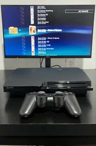 Ps3 Slim Tunado Lotado de Jogos - Seminovo