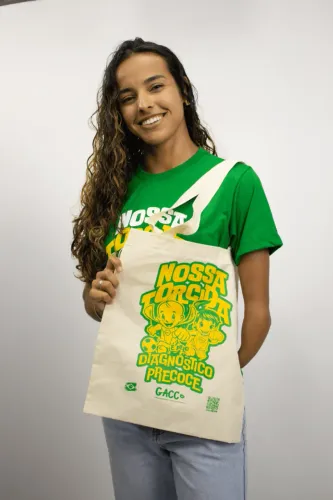 Ecobag Copa 2026 GACC-RN Nossa Torcida é Pelo Diagnóstico Precoce