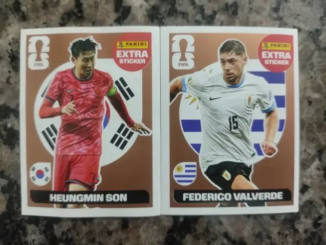 Figurinhas Extra Sticker Bronze Son e Valverde - Copa 2026