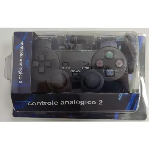 CONJUTO 2 CONTROLE COM FIO PS2
