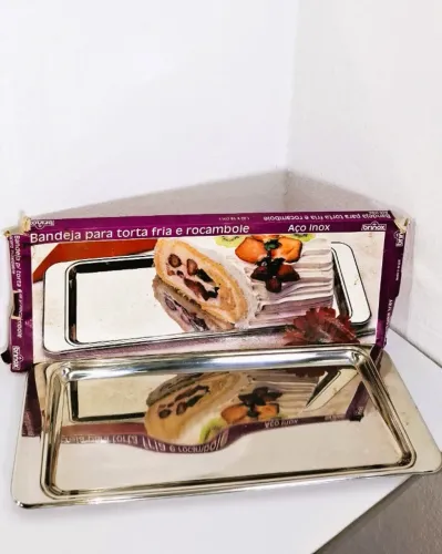 Bandeja Inox Para Torta Fria Rocambole 40x16cm marca Brinox