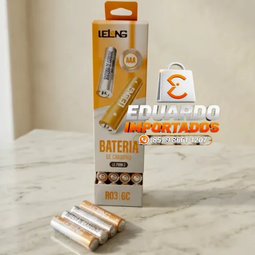 (Unidade) Pilhas AAA Palito, Bateria de Carbono Super durável)