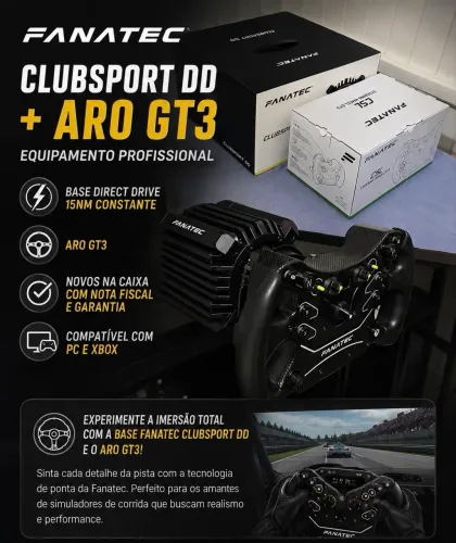Kit Fanatec base 15Nm e Aro GT3