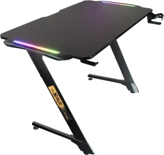 Bright Mesa Gamer Nuker Estutura Fibra de Carbono com Mousepad Incluso Leds