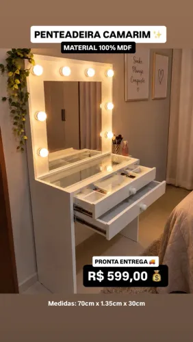 Penteadeira camarim 100% MDF (pronta entrega) 