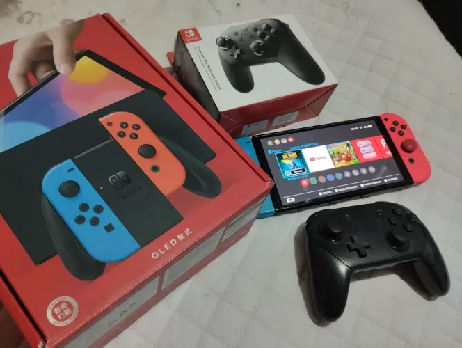 Nintendo Switch OLED completo com controle pro