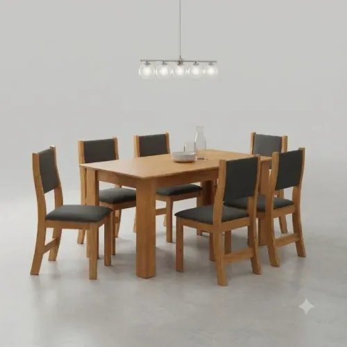 Mesa de Jantar Violeta com Cadeiras Na cor Grafite Novo!