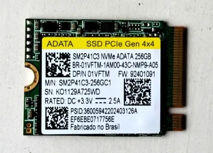 SSD Ultracompacto 256GB ADATA SM2P41C3 M.2 2230 PCIe Gen4 x4 - Usado - Funcionando