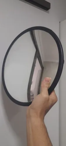 Espelho Convexo 30 cm Acabamento em Borracha