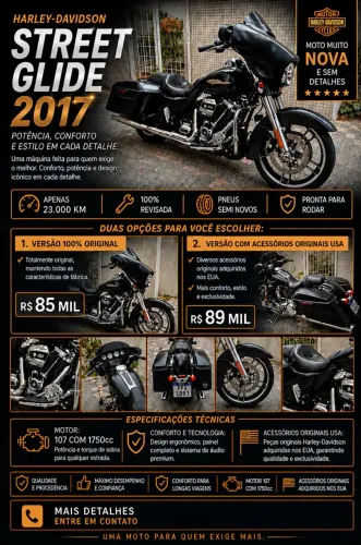 Moto Harley Davision Steet Glide 1750 cc