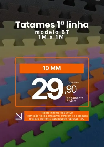 TATAME 1° LINHA MODELO BT 1X1 10MM