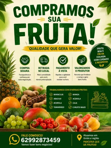 COMPRAMOS FRUTAS DIRETO DO PRODUTOR!