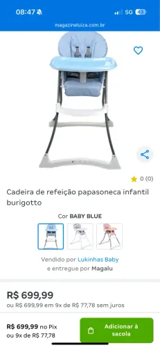 Cadeira alimentação